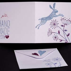 leaping hare shop hare greetings card