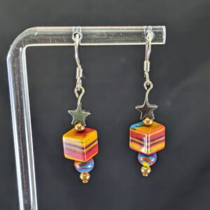 Leaping Hare Shop Casilica with Hematite Silver Earrings